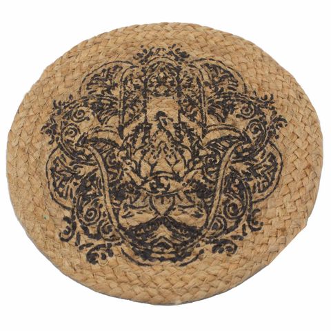 Natural Placemat | Jute | Hamsa Print