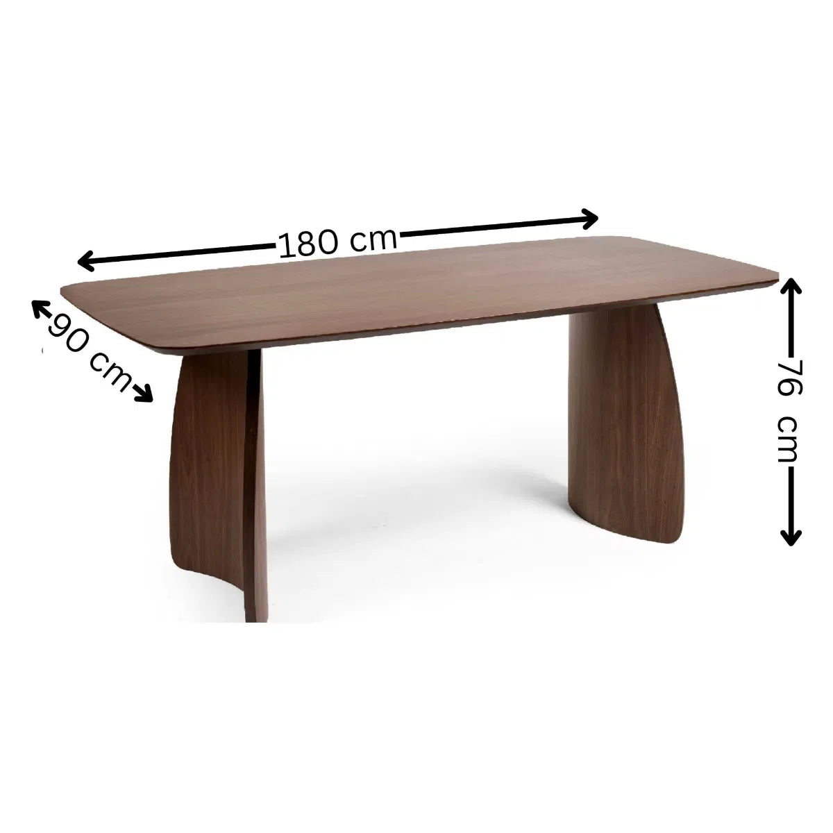 Walnut Dining Table with Curved Legs
