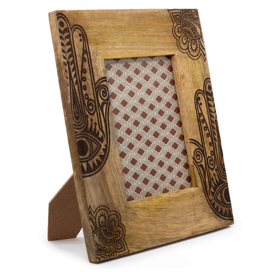 Large Black Hamsa Mango Wood Photo Frame 13x18cm