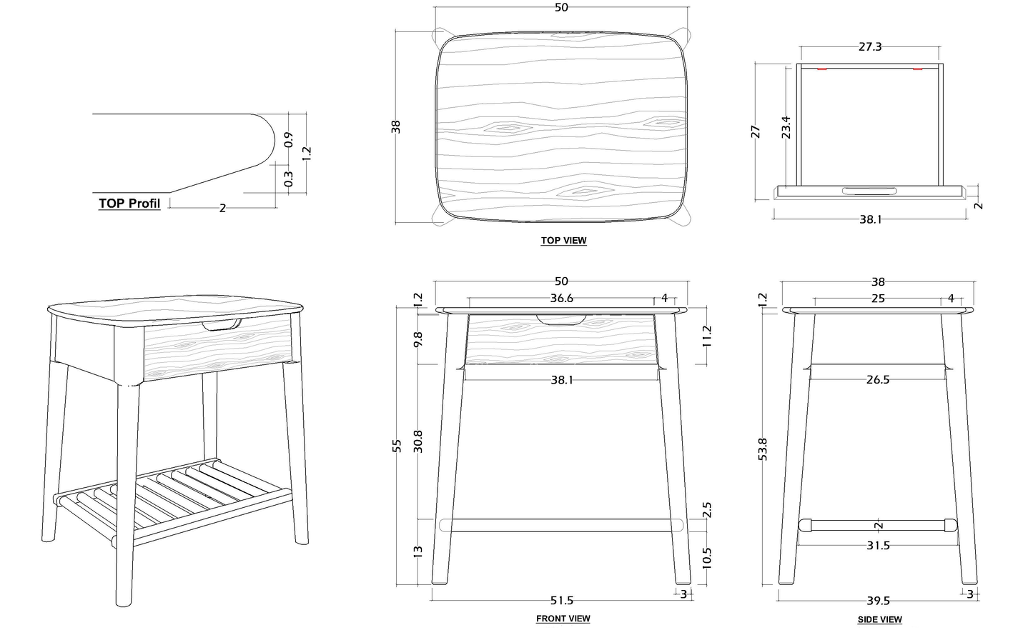 Norway Walnut Side Table