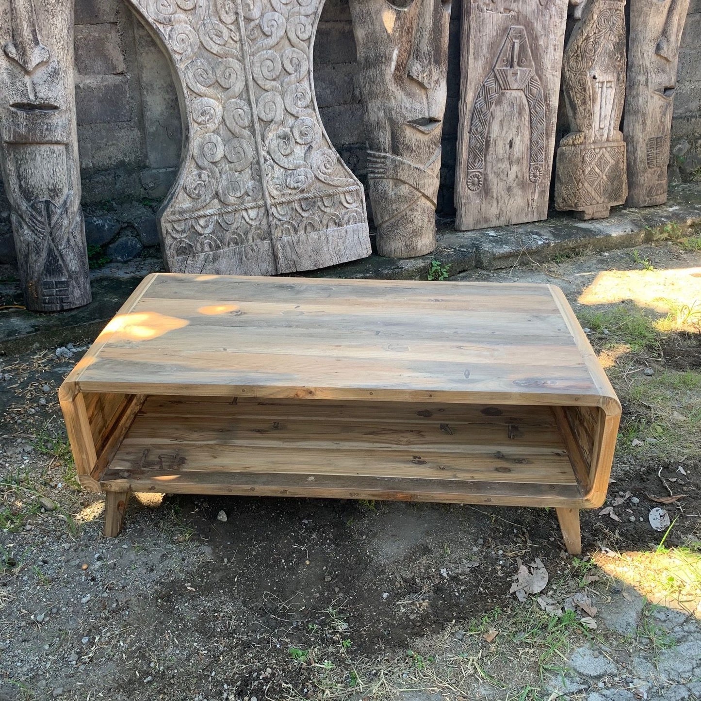 Recycled Teak Wood Large Coffee Table 122x61x41cm