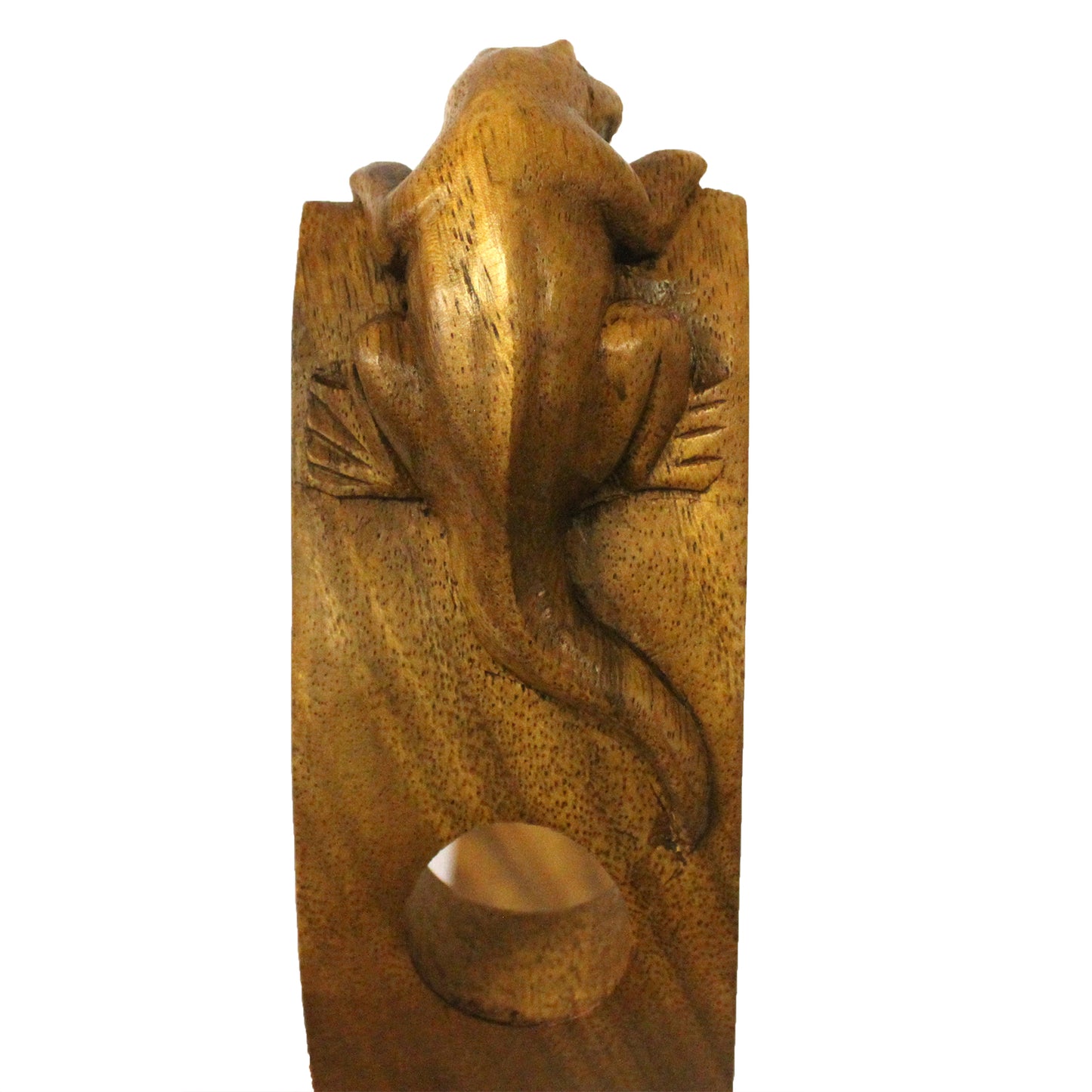 Handmade Wood Balance Wine Holder with Gecko