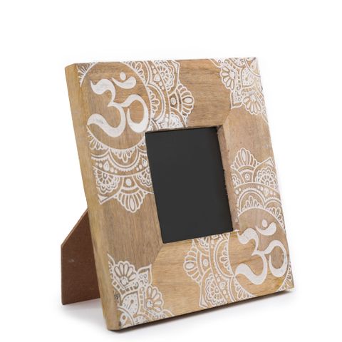 Small Mango Wood Frame | Mandala | White | 10x10cm