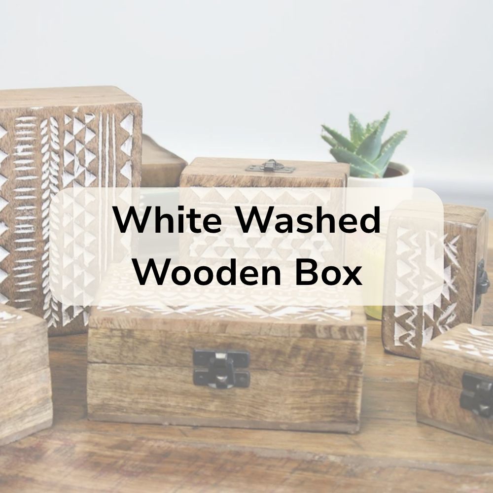 White Washed Wooden Box