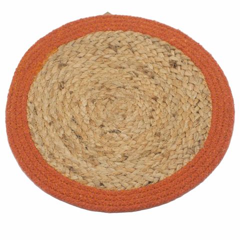 Natural Placemat | Jute & Cotton | Clay Border