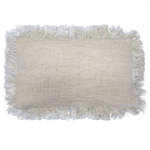 Linen Cushion Cover 30x50cm with fringe