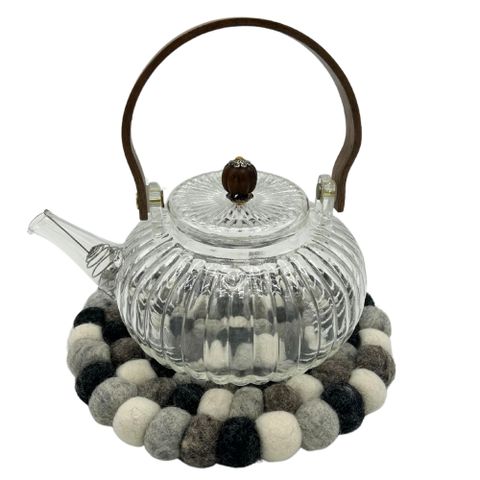 Round Felt Ball Placemat | Multi Grey