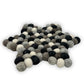 Star Shape Felt Ball Centre Mat | Multi Grey