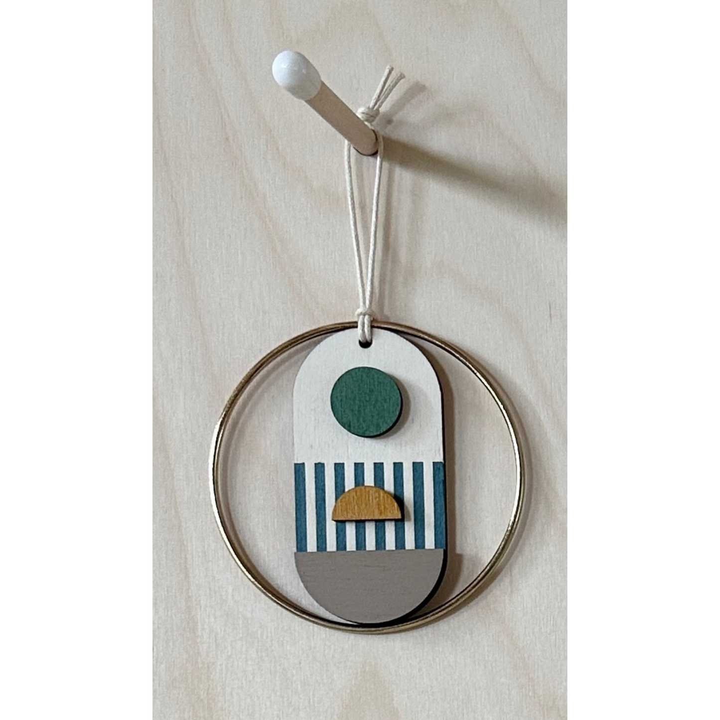 Small Geometric Wall Hanging - Mini Mid-Century Wall Art - Little Wooden Decoration - Contemporary Wall Decor