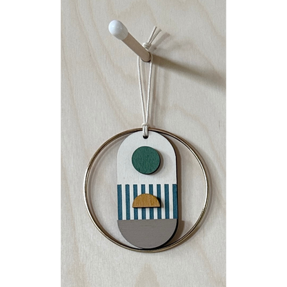 Small Geometric Wall Hanging - Mini Mid-Century Wall Art - Little Wooden Decoration - Contemporary Wall Decor