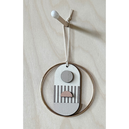 Geometric - Mini Mid-Century Wall Art - Pink & Natural Decoration - Contemporary Wall Decor