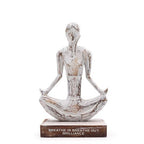 Wooden Yoga Lady | Easy Pose | Whitewash