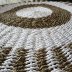Round Seagrass White & Tan - Sun - 1m
