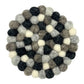Round Felt Ball Coasters | Multi Grey | Set of 4