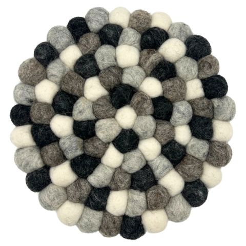 Round Felt Ball Placemat | Multi Grey