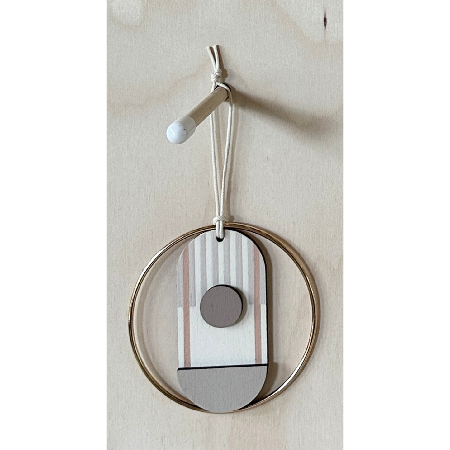 Geometric - Mini Mid-Century Wall Art - Pink & Natural Decoration - Contemporary Wall Decor