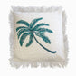 Linen Cushion Cover 45x45cm Palm Tree  with Fringe