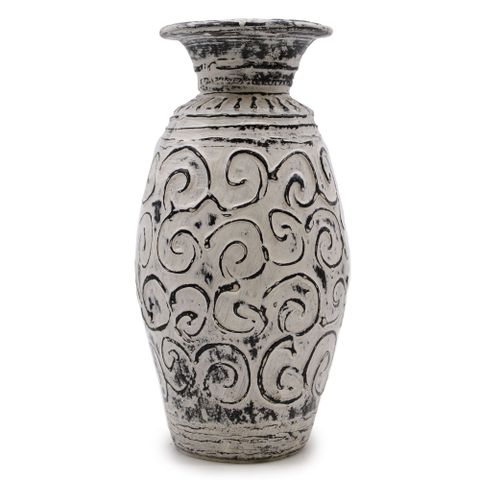 Swirls Shaped Dry Flowers Vase - Cream