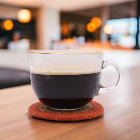 Natural Coaster - Jute & Cotton 10cm  (set of 4) - Clay Boarder