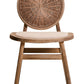 Cebu White Wash Wood and Round Rattan Dining Chair with Beige Seat