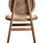 Cebu White Wash Wood and Round Rattan Dining Chair with Beige Seat