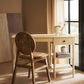 Cebu White Wash Wood and Round Rattan Dining Chair with Beige Seat