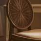 Cebu White Wash Wood and Round Rattan Dining Chair with Beige Seat