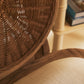 Cebu White Wash Wood and Round Rattan Dining Chair with Beige Seat