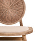 Cebu White Wash Wood and Round Rattan Dining Chair with Beige Seat