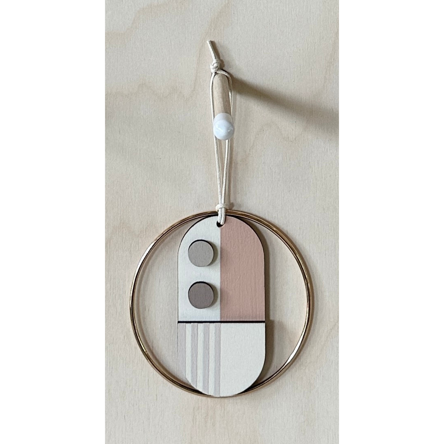 Geometric - Mini Mid-Century Wall Art - Pink & Natural Decoration - Contemporary Wall Decor