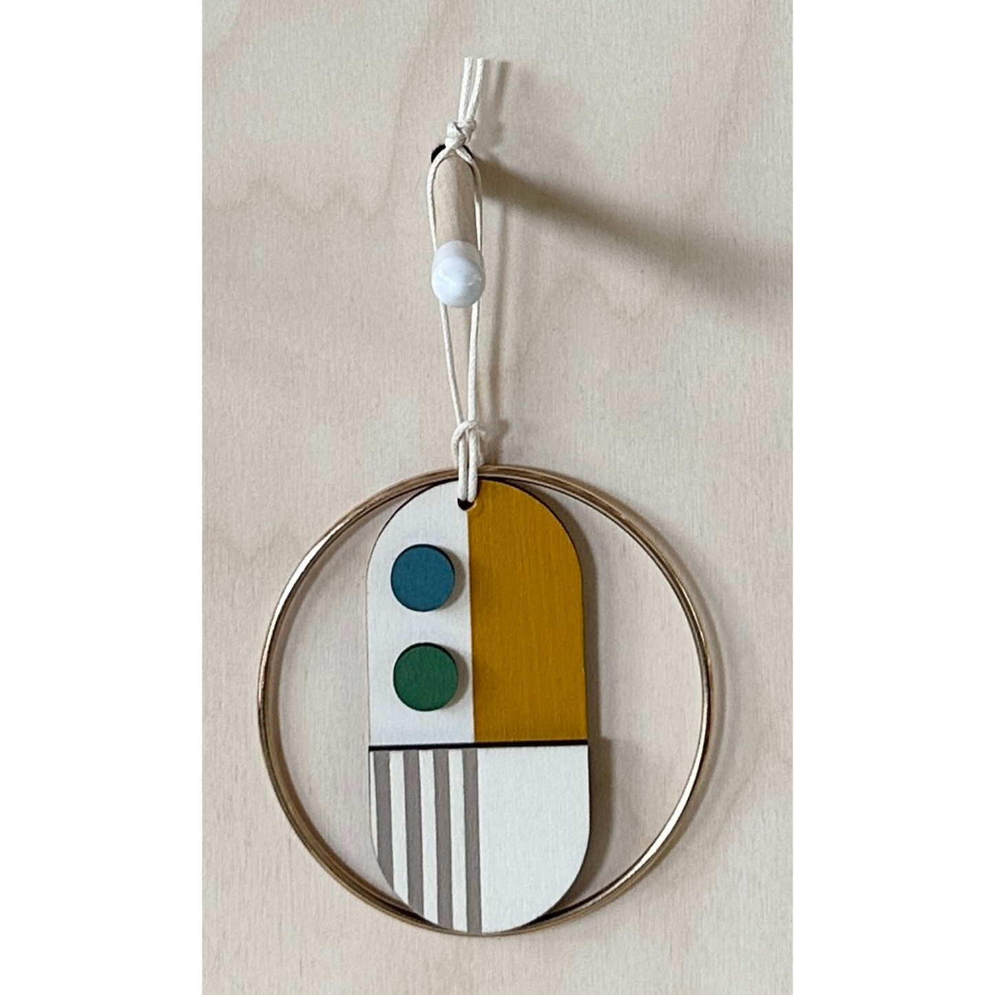 Small Geometric Wall Hanging - Mini Mid-Century Wall Art - Little Wooden Decoration - Contemporary Wall Decor