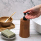 Natural Teakwood Soap Dispenser - Taper