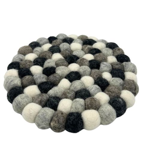 Round Felt Ball Placemat | Multi Grey