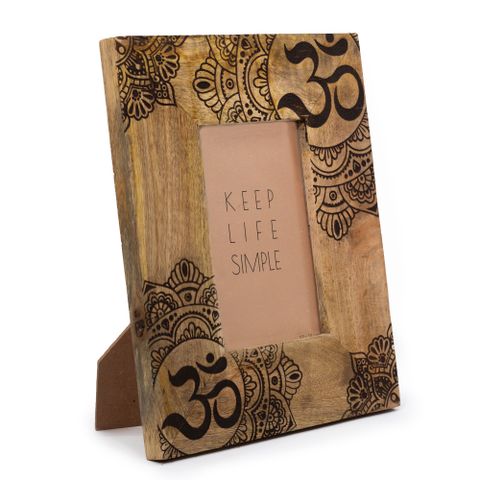 Medium Mango Wood Frame | Mandala | Black | 10x15cm