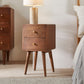 Scandinavian Walnut Logan Narrow Bedside Table
