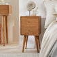 Scandinavian Light Walnut Logan Narrow Bedside Table