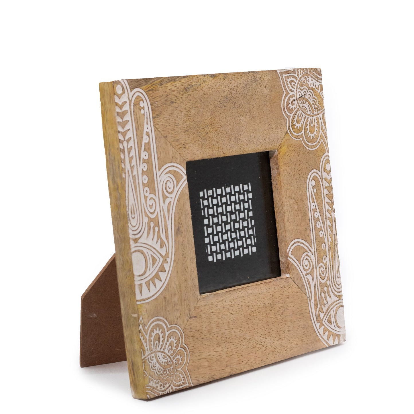 Small White Hamsa Mango Wood Photo Frame 10x10cm