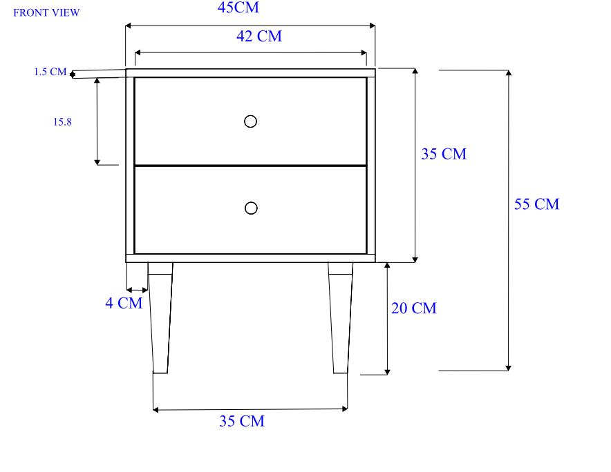 Scandinavian Light Walnut Oslo Bedside Table