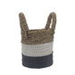 Set of 3 Dark Grey Seagrass Storage Baskets 14-16-17 cm