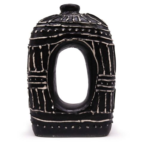 Oval Donut Shaped Dry Flowers Vase - Chocolate 30cm