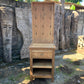 Recycled Teak Wood Hallway Bathroom Stand with Hooks and Storage 61×46×209cm