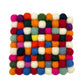 Square Felt Ball Coasters | Multi Colour | Set of 4