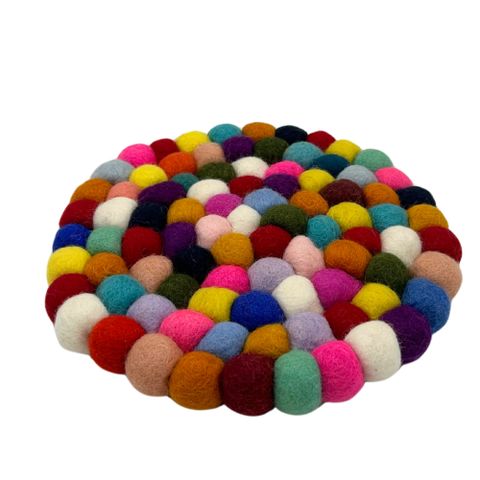 Round Felt Ball Placemat | Multi Colour