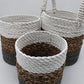 Set of 3 Soft Grey Seagrass Storage Baskets 14-16-17 cm