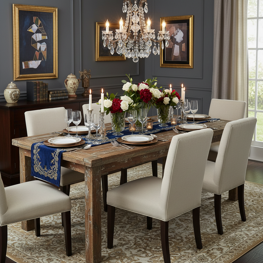 Recycled Teak Wood Dining Table 220×80x80cm