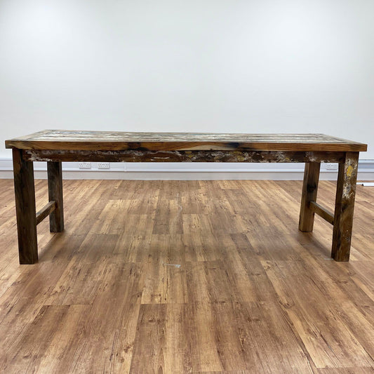 Recycled Teakwood Display / Dining Table 2.2m - No Bottom Shelf