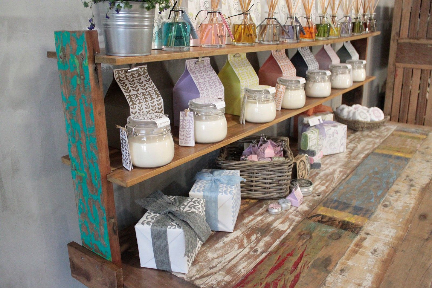 2.2m Standard Table with top shelf