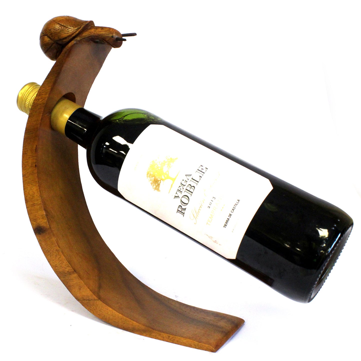 Handmade Wood Balance Wine Holder with Snail