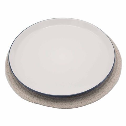 Natural Placemat | Jute & Cotton | Ivory Border