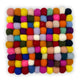 Square Felt Ball Placemat | Multi Colour